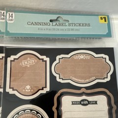 Canning Label Stickers – Brown White Black Labels Theme, 14 Count per lot of 9