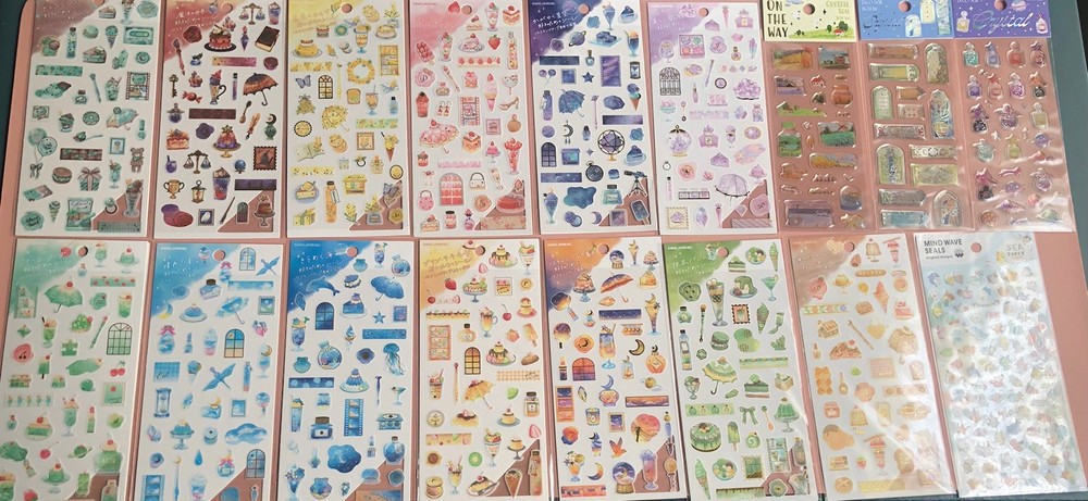 Japan Kawaii Aesthetic Sticker Sheet Choose 1, Contact Me Food, Flowers, Animals