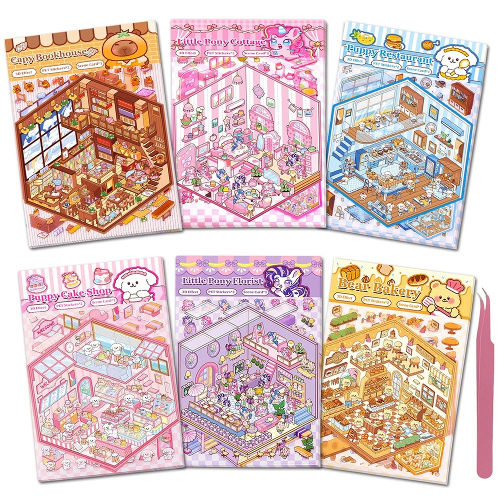 DIY 3D Sticker Scene for Girls Make Your Own Mini Room Arts & Crafts Supplies