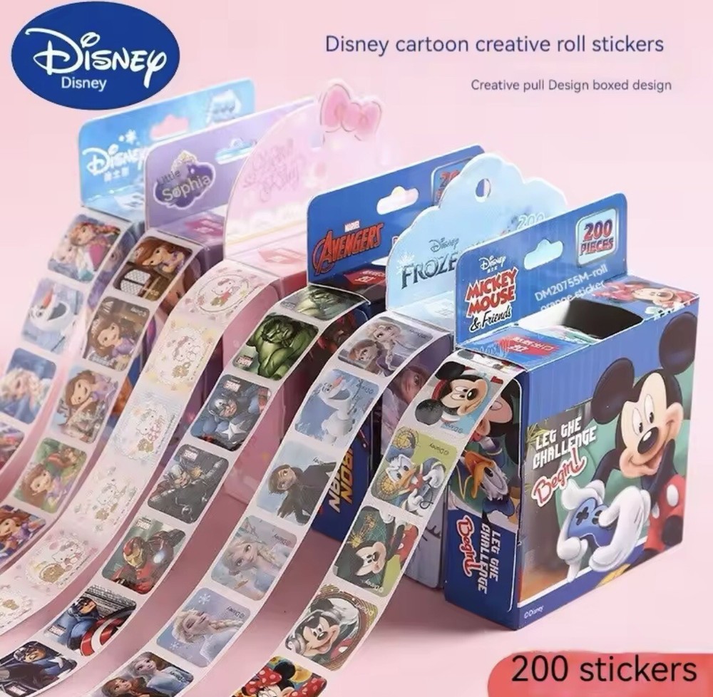Disney 2 Pack Kids Stickers Mickey And Minnie, 200 Pcs 1-1/2 Inch Self Adhesive