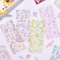 Colorful Kpop Stickers Set – 12 Sheets DIY Self-Adhesive Deco Stickers for Scrap