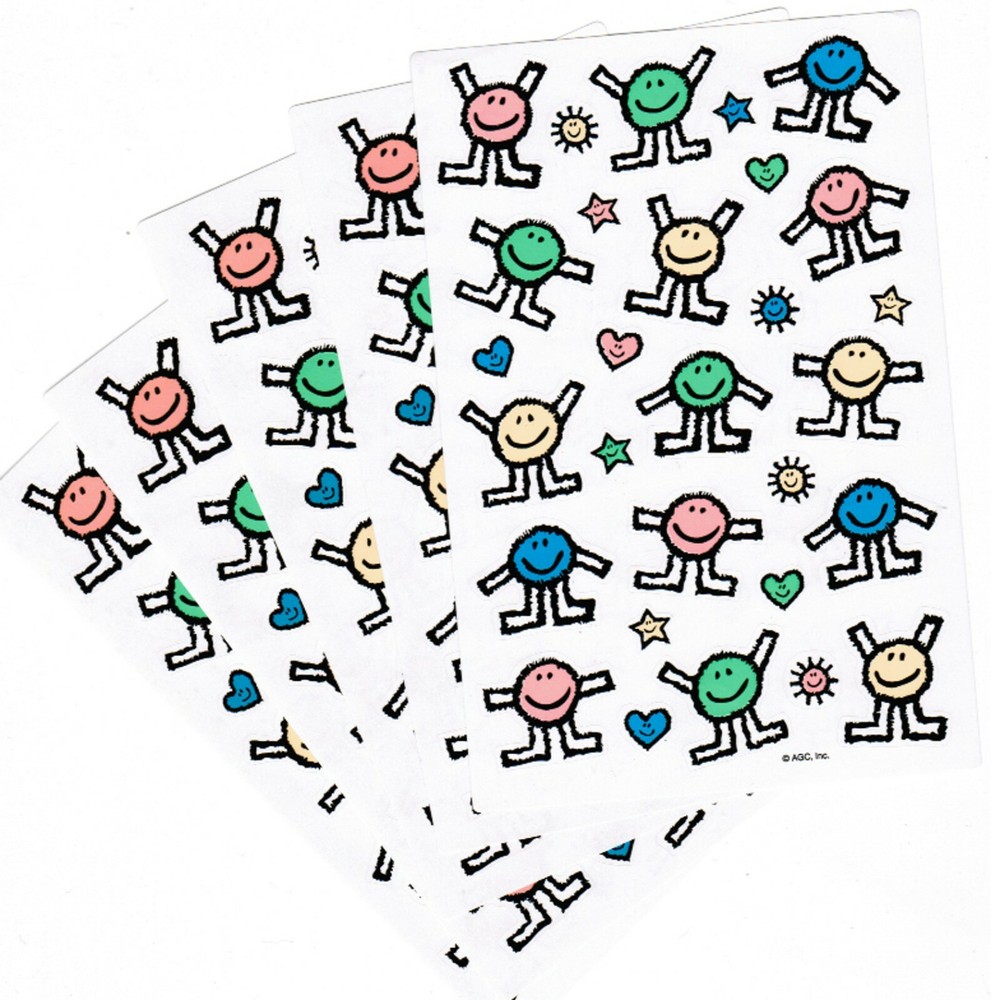 5 Sheets stickers! Colorful SMILES Heart Stars Suns Figures