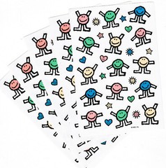 5 Sheets stickers! Colorful SMILES Heart Stars Suns Figures