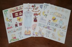 3 NRN Design sticker sheets, BABY themed, babies, teddy bears, ducks, bunnies