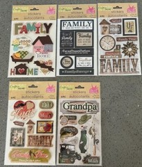 Crafters Square Pop Up «Family» Stickers New 6 – 9 Piece Accents Sealed Package
