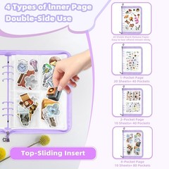 Elegant A5 Sticker Organizer Binder with Glitter Cover & Complete Storage Set