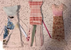 Lot Of 3 Handmade Dresses For Junk Journals scrapbooks shadow boxes Ornaments