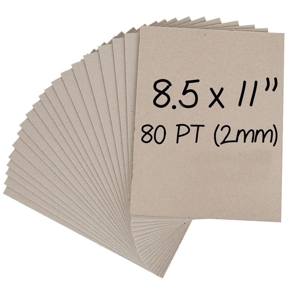 Sturdy 8.5×11 Chipboard Sheets – 20 Pack, 80 PT Thick for Binding & Crafts