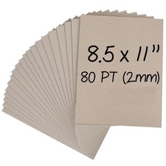 Sturdy 8.5×11 Chipboard Sheets – 20 Pack, 80 PT Thick for Binding & Crafts