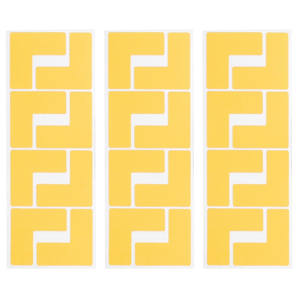 5S Location Marking Corner, (3x3x1.2 Inch, Yellow) (24Pcs), l -shaped Sticker