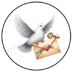 WEDDING DOVE HEART LETTER MAIL ENVELOPE SEALS LABELS STICKERS PARTY FAVOR