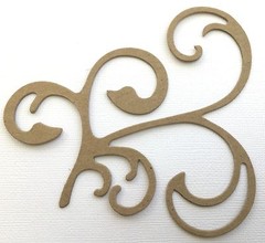 {3} CLASSIQUE FLOURISH Decorative Scroll – Bare Chipboard Die Cuts – 4 3/4″ x 4″