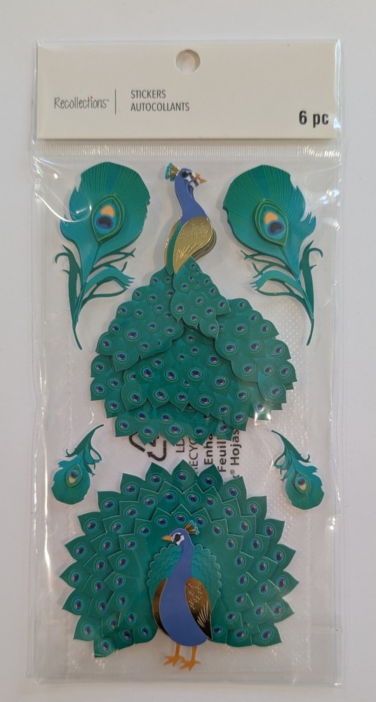 Peacocks Birds Scrapbooking Stickers by Recollections