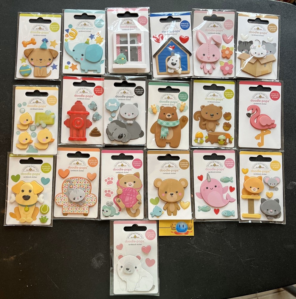 Doodlebug Doodle-Pops Scrapbooking Stickers Animal Theme Set 1 U-CHOOSE