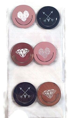 Pink/Navy/Rose Gold Decorative Clips – 6pc