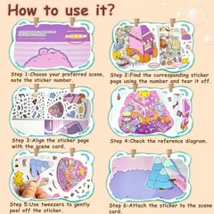 3D House Stickers Kit Reusable Craft Scene Therapy Kids Adults Non-Toxic
