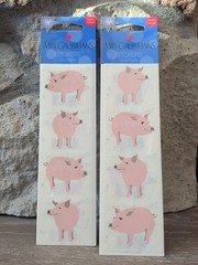 Vintage 1990s MRS GROSSMAN’S Stickers Smiling Pig Strips Lot of 2 NIP & NOS