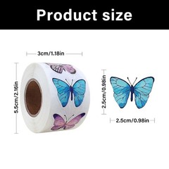 500Pcs Flower Butterfly Sticker For Kid Adult Craft Scrapbooking Packaging