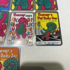 Vintage Sticker Lot Of 13 Barney Dinosaur Foil Mylar Vending Machine Baby Bop