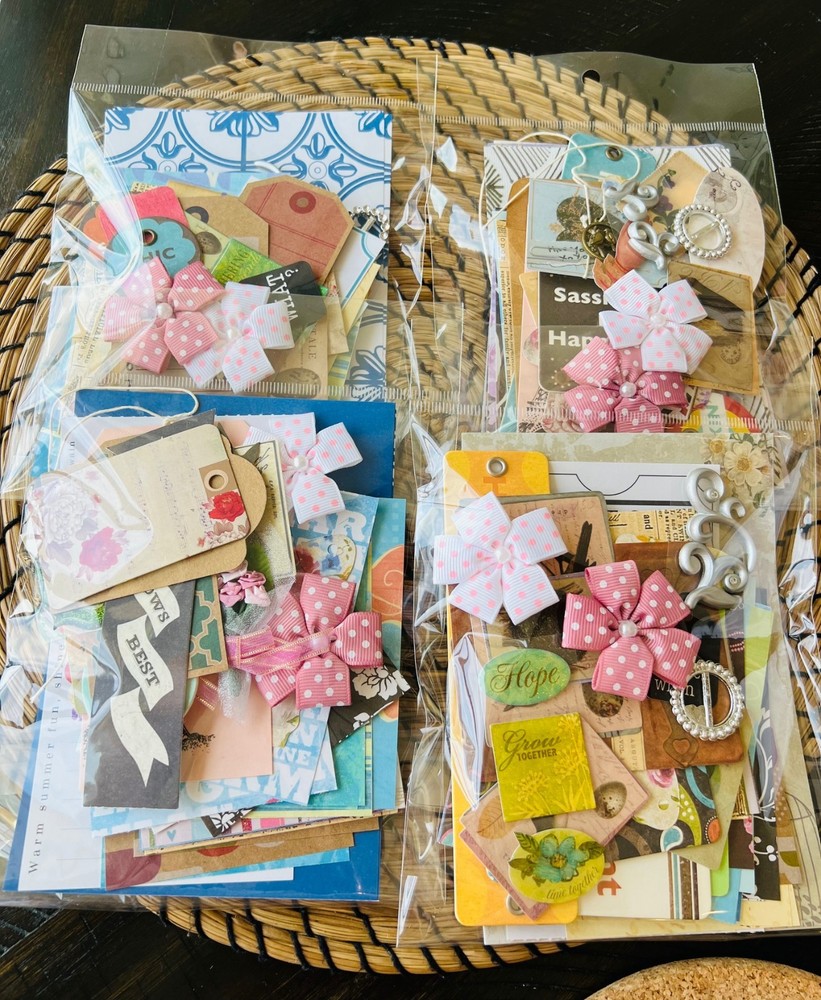 Junk Journal Kit, Decorative Papers and accents (50 pieces)