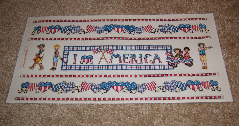 Bo Bunny Sticker Sheet ~ Retired. «I Love America» Patriotic