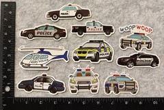 Lot of 10 Assorted Police Car Stickers