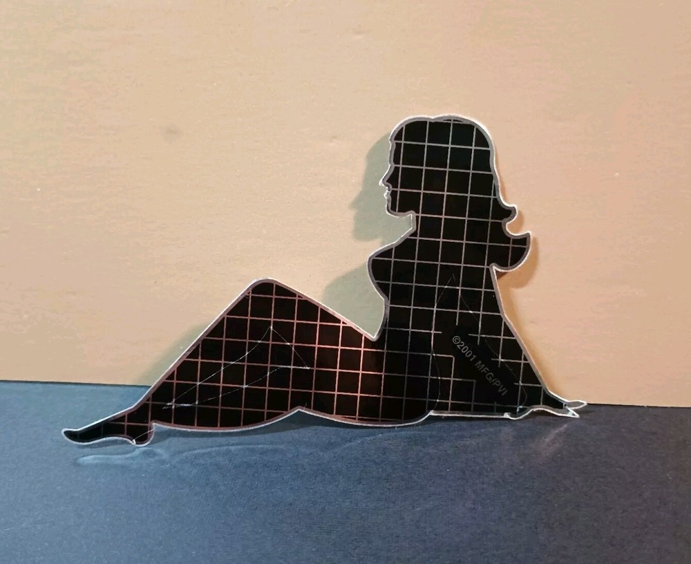 Vintage Stickers MUD FLAP GIRL Glossy Foil Vending Sticker VTG PVI Checkered 01