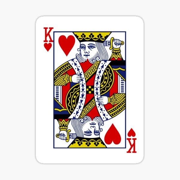 King of Hearts Deck Cards Inspired Playing Card Vinyl Sticker for Laptop Phone