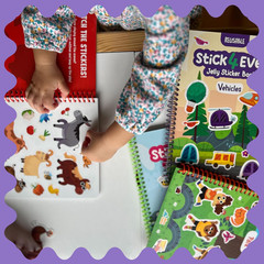 Stick4Ever Jelly Sticker Book – for Kids – Waterproof, Easy to Clean Reusable St