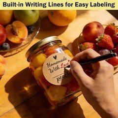 600 Pcs Homemade with Love Stickers, 2″ round Canning Labels for Mason Jars, Jam