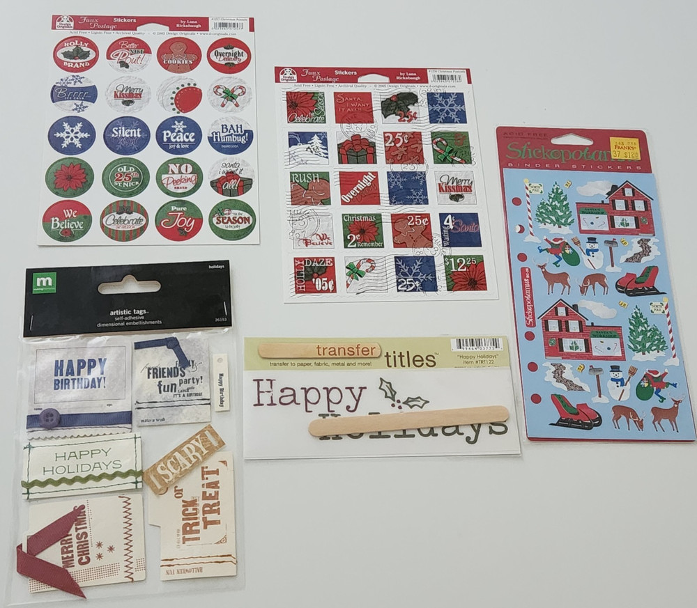 NEW Lot Scrapbooking Stickers CHRISTMAS HOLIDAY Transfer Title Rub-on Sticko -G