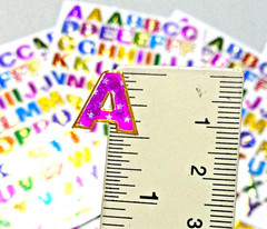 0.5 Inches A-Z Letter 10 Sheets Colorful Alphabet Letters Self-Adhesive Glitter