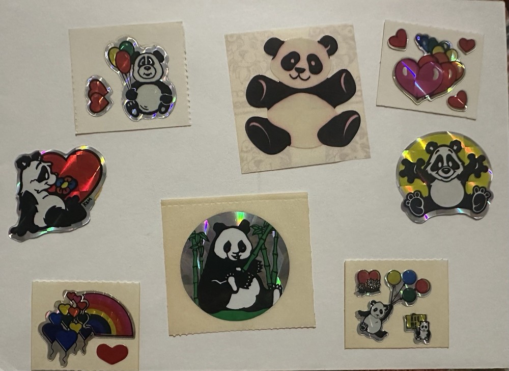 Vintage Panda Stickers Lot Of 8 Plus +more