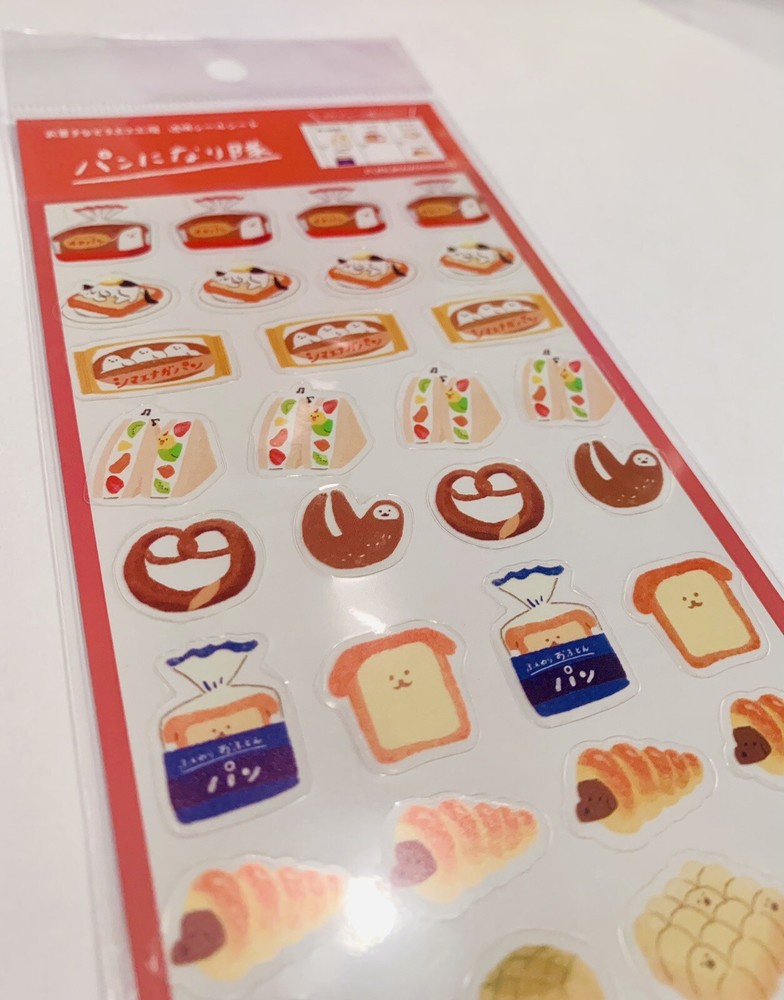 Furukawashiko Sticker Sheet, Clear Decals Bakery Treats Cat Inu Melon Pan Bread