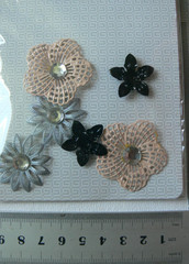 Vintage Little Black Dress METAL BUTTONS Collection x 6 Pk by BASIC GREY PetJb