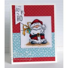 New Stamping Bella Rubber Stamp Christmas SANTA HAS A PREZZIE SET free USA ship
