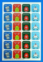 Robot Encouragement Squares Sticker Sheet