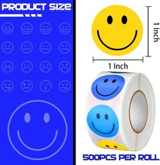 1500 Pcs Smiley Face Stickers Motivational Stickers for Teachers Macaron-3 Pack