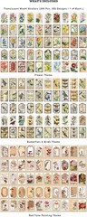 300 Pcs Scrapbook Washi Stickers,Vintage Flower Butterfly Botanical