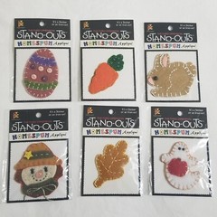 NEW Lot 6 Stand Outs Sticker Applique Iron On Easter Fall Halloween Bunny Ghost