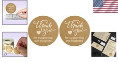 500 Kraft Paper ‘Thank You’ Stickers – Perfect for Small Businesses & Gifts