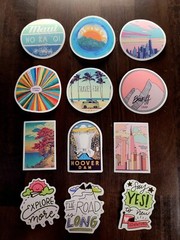 STICKERS x 12 Inspiration Affirmation Travel Adventure Journal 23Z2