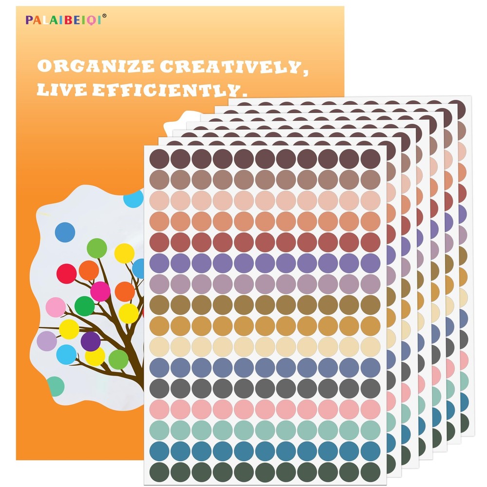 4400 PCS Dot Stickers,0.5 Inch Color Coding Labels,16 Morandi Colors,Round St…