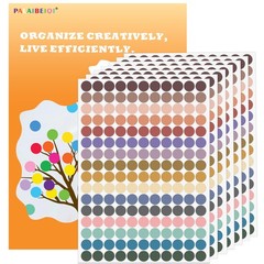 4400 PCS Dot Stickers,0.5 Inch Color Coding Labels,16 Morandi Colors,Round St…
