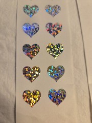 Vintage 1993 Mrs. Grossman’s Stickers PRISMATIC HEARTS Reflective Shiny