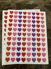 Valentines Day Stickers Hearts 2 Sticker Sheets Red Pink & Purple