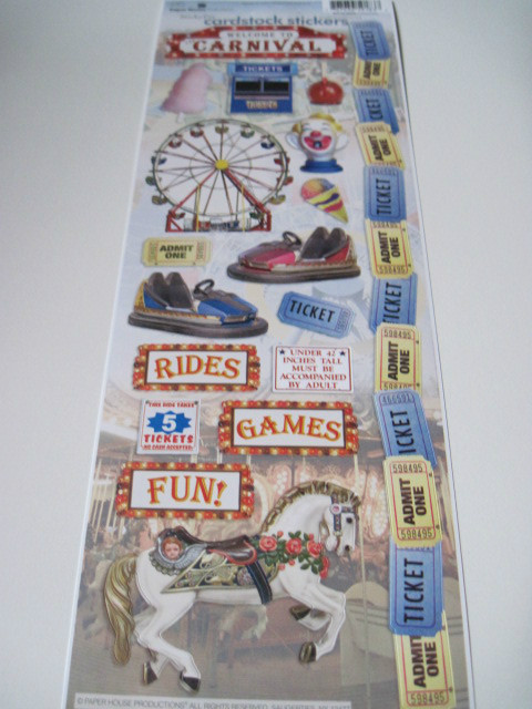 Scrapbooking Stickers Cardstock Paper House 13″ Carnival Ferris Wheel Tickets
