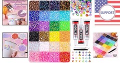 34000Pcs Multicolor 3mm Resin Rhinestones Bedazzling Kit with Glue Set