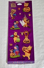 VTG Winnie The Pooh Halloween Glow In The Dark Stickers 2 Sheets x 5 Sealed