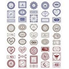 ZHIJIANHZ Vintage Lace and Frame Sticker Book,30 Sheets PET Transparent